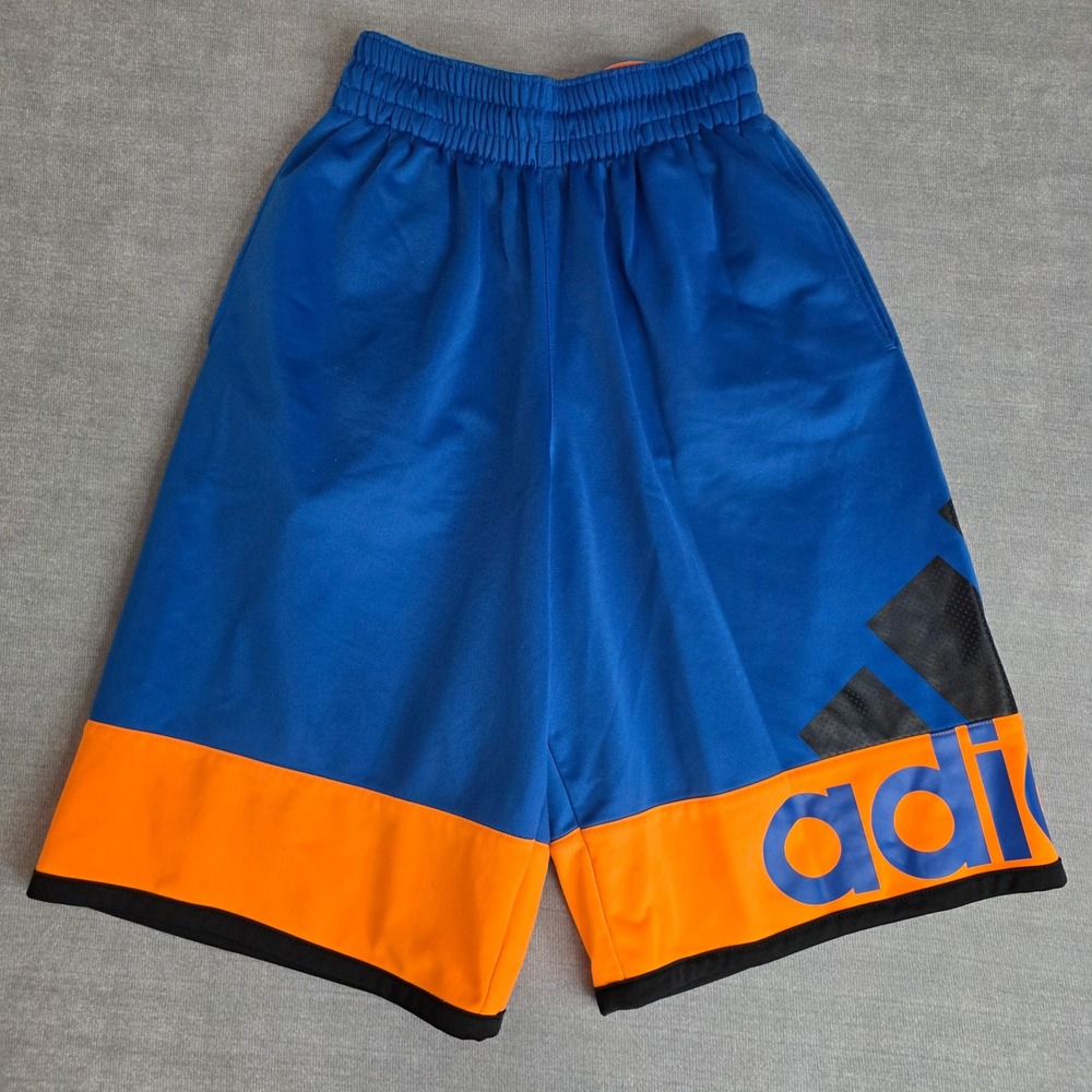 Adidas Basketball Shorts Mens Small Blue Orange Performance Sporty Athleisure